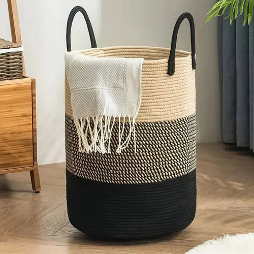 Stylish Laundry Hamper – Durable Woven Rope with Generous Capacity