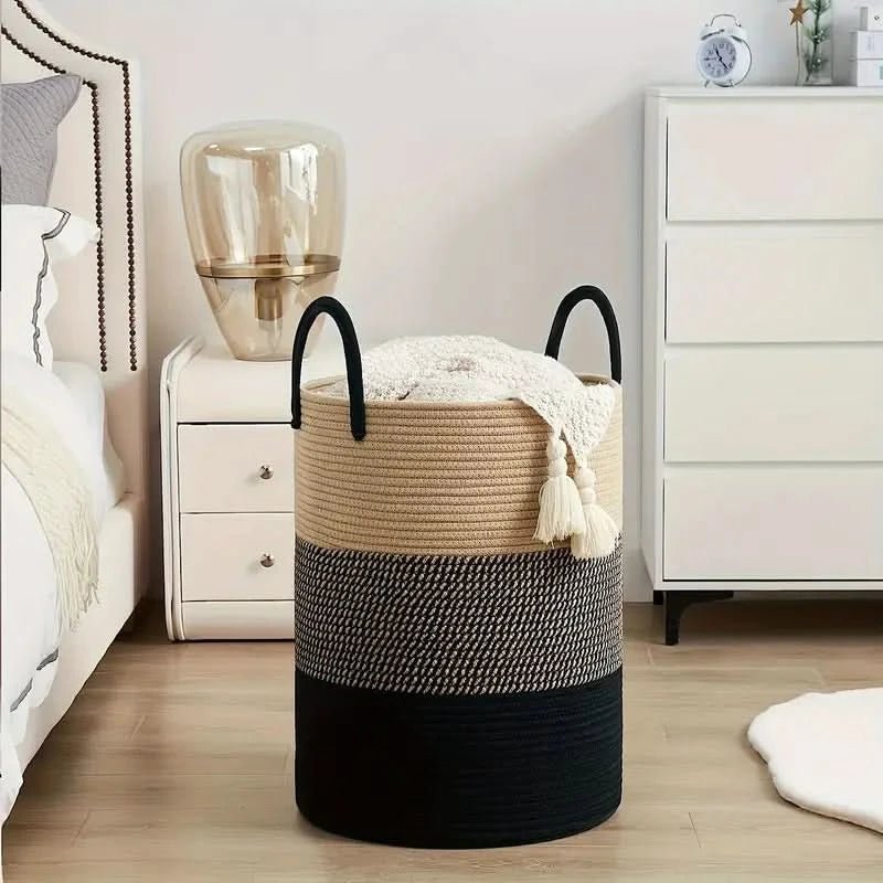 Stylish Laundry Hamper – Durable Woven Rope with Generous Capacity 1