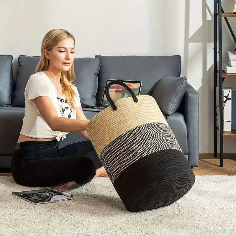 Stylish Laundry Hamper – Durable Woven Rope with Generous Capacity 2