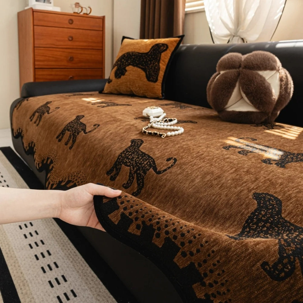 Stylish Non-Slip Sofa Cover – Soft Microfiber Blend with Unique Wavy Design 1
