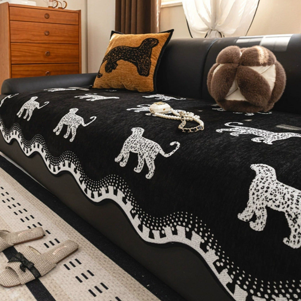 Stylish Non-Slip Sofa Cover – Soft Microfiber Blend with Unique Wavy Design 2