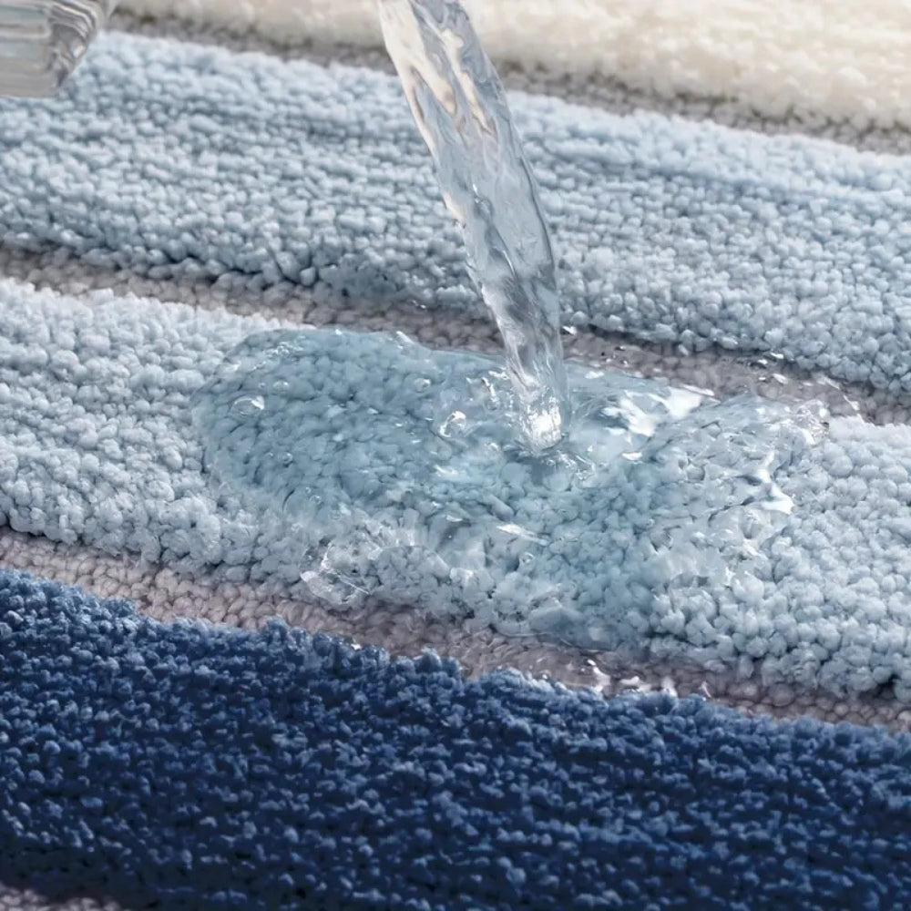 Ultra-Soft Striped Bath Mat – Absorbent Non-Slip Microfiber for Bathroom Safety 6