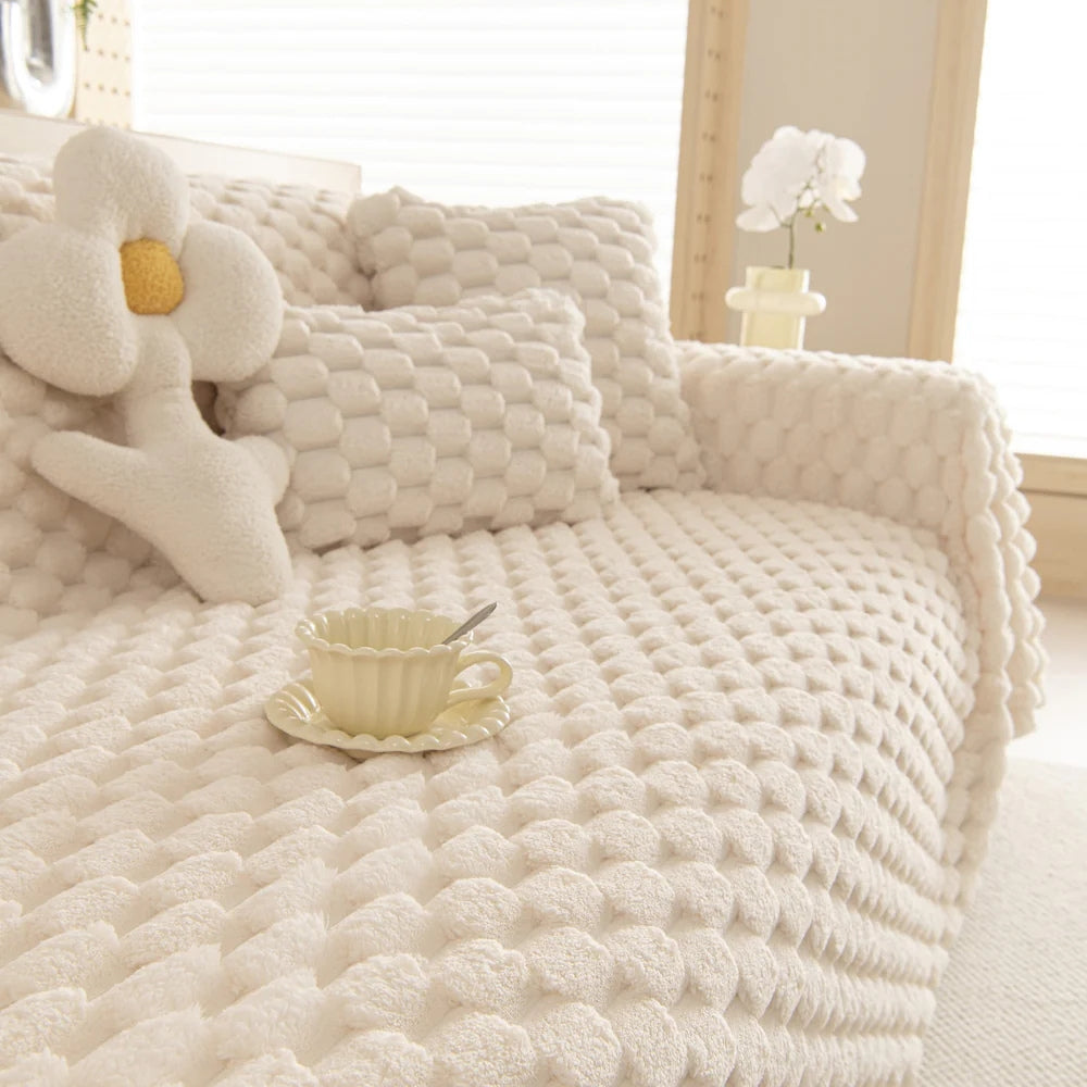 Ultra-Soft Tufted Rabbit Sofa Cover – Luxurious Microfiber Blend for Pet-Friendly Comfort 6