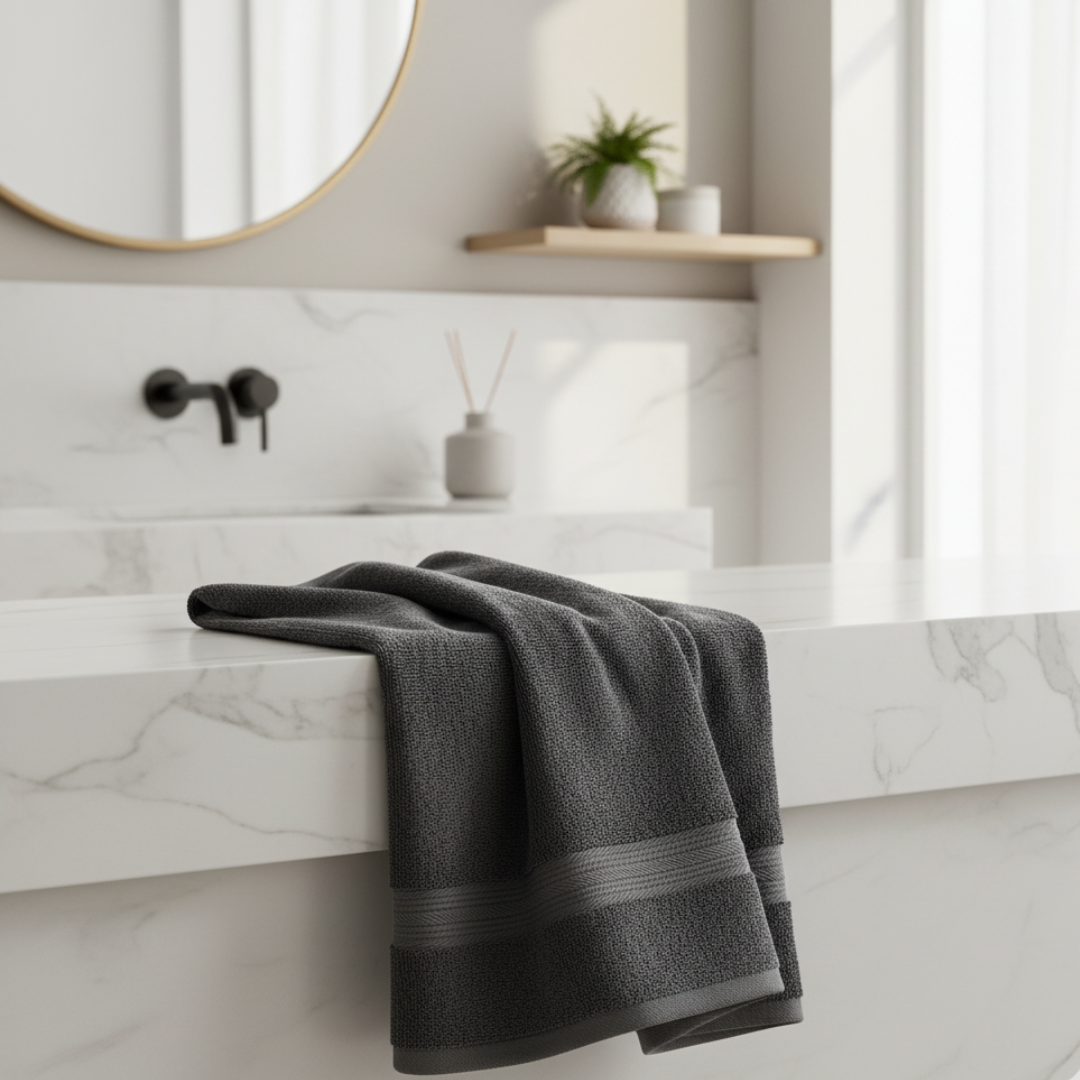 Ultrasoft 8-Piece Egyptian Cotton Towel Set – Charcoal Gray Luxury Bath Bundle