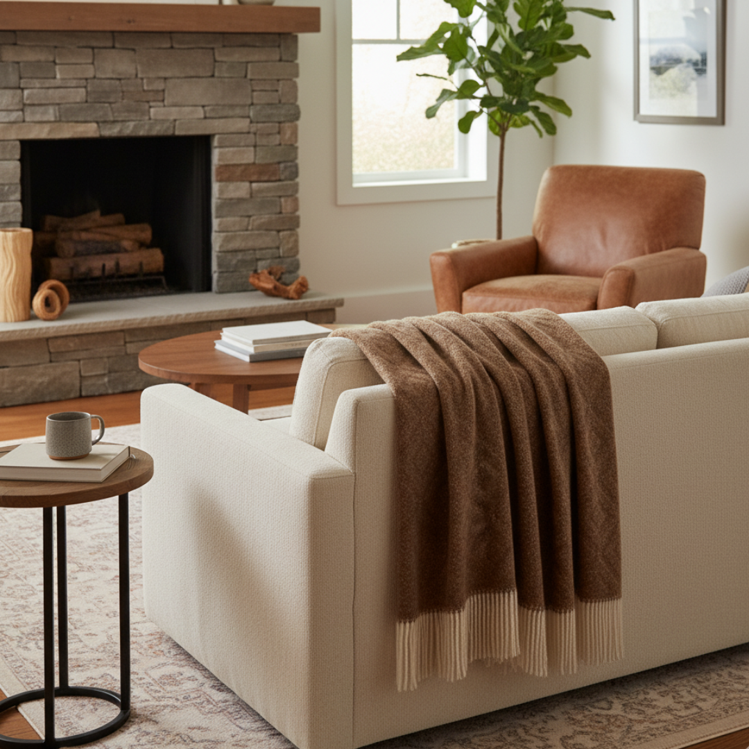 Vallon Open Weave Knit Throw Blanket - Breathable Geometric Diamond Pattern with Tassels - Lightweight Bed & Sofa Cover