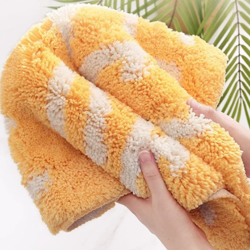 Vibrant Lemon Non-Slip Bath Mat – Soft, Ultra-Absorbent Cotton Microfibre 3