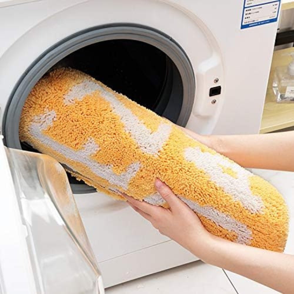 Vibrant Lemon Non-Slip Bath Mat – Soft, Ultra-Absorbent Cotton Microfibre 5