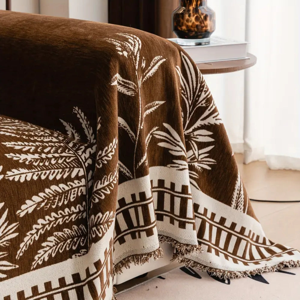 Vintage Floral Chenille Sofa Cover – Pet-Friendly Durable Jacquard Throw