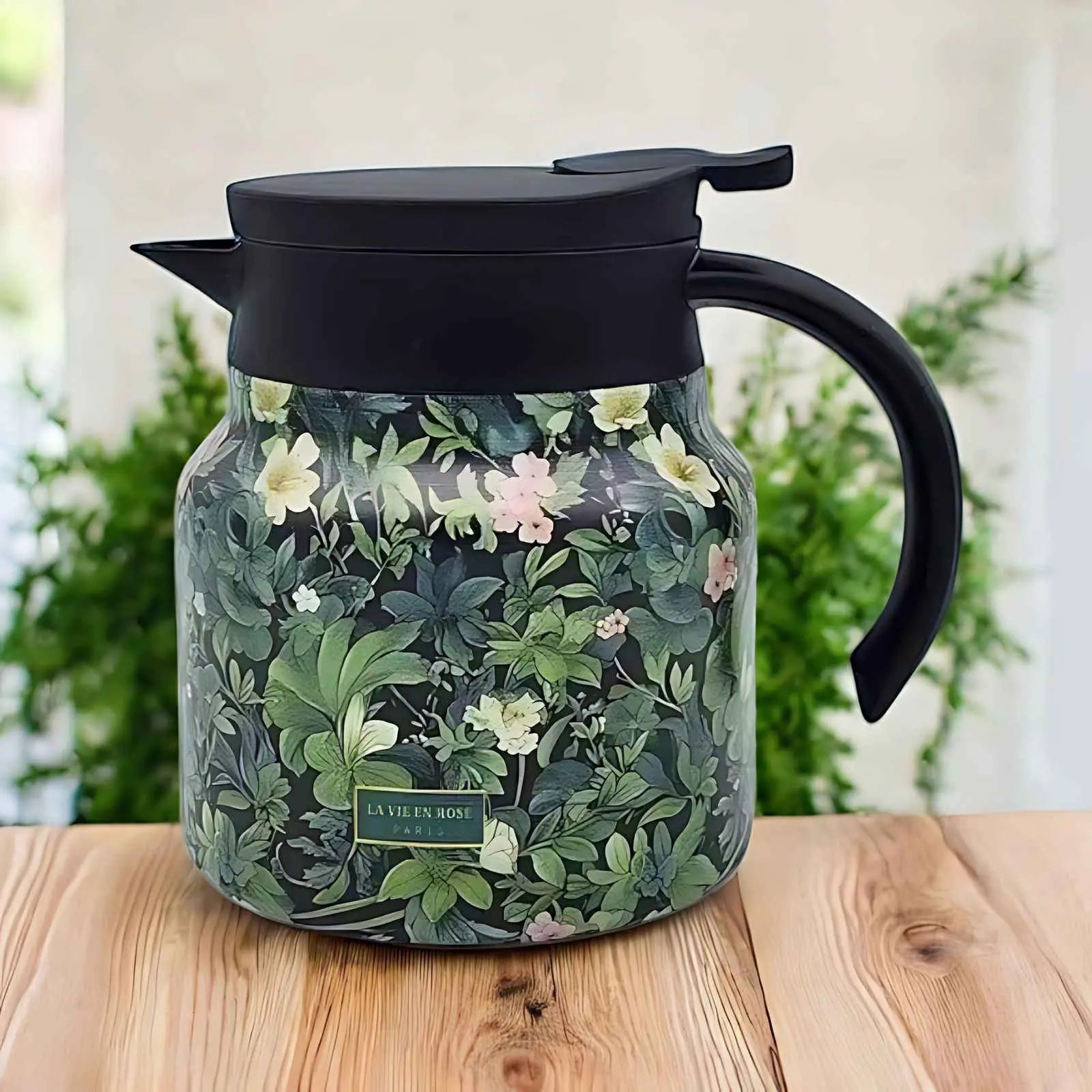 Vintage Floral Stainless Steel Teapot with Infuser – Elegant, Durable, Heat Retaining Design 0