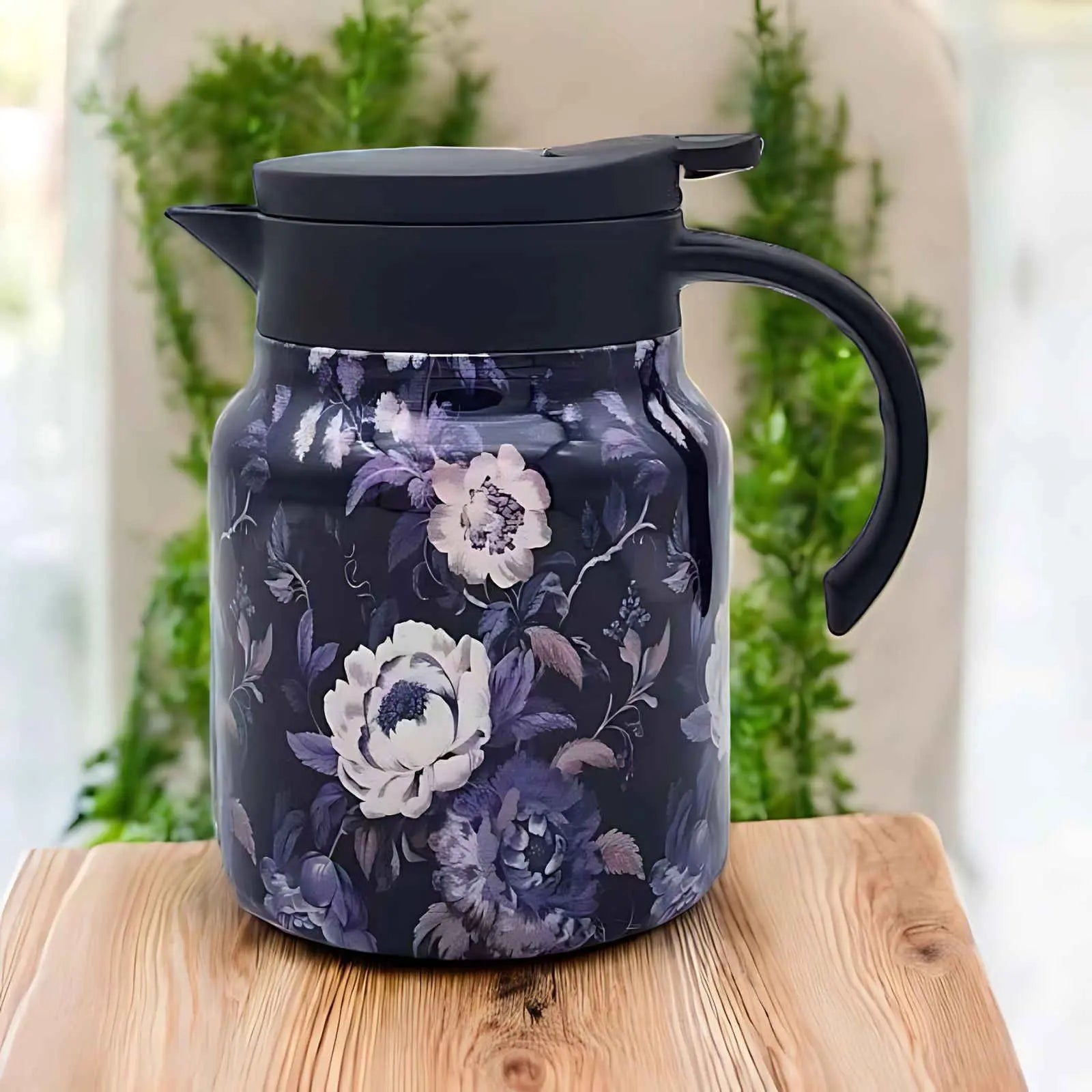Vintage Floral Stainless Steel Teapot with Infuser – Elegant, Durable, Heat Retaining Design 4
