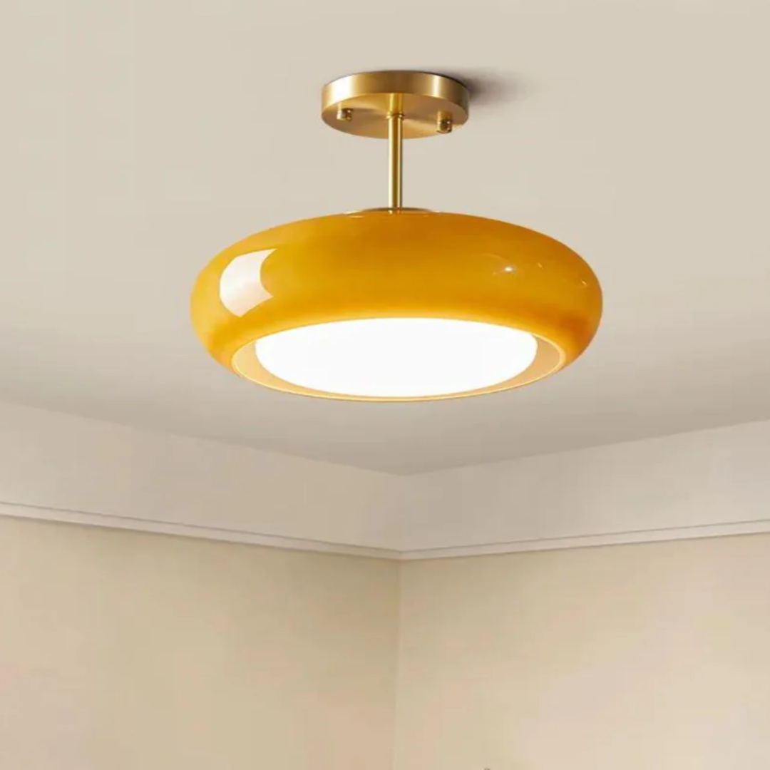 Vintage Glass Bell Pendant Light - Dimmable E27 LED, Gold Iron Hardware, 3000K 0