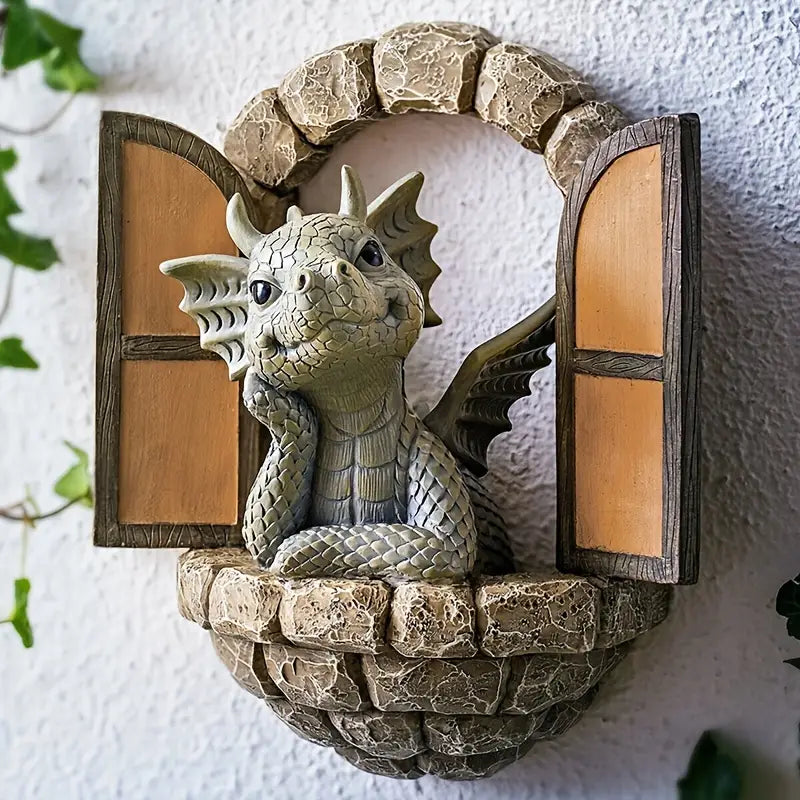 Whimsical Garden Dragon Ornament – Handcrafted Resin Fairy Garden Decor 0
