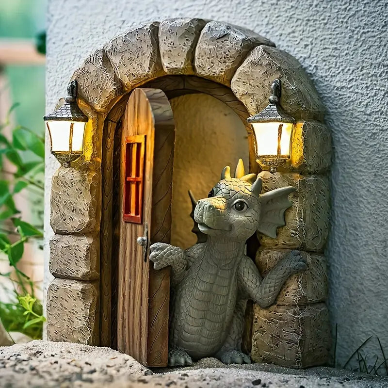 Whimsical Garden Dragon Ornament – Handcrafted Resin Fairy Garden Decor 1