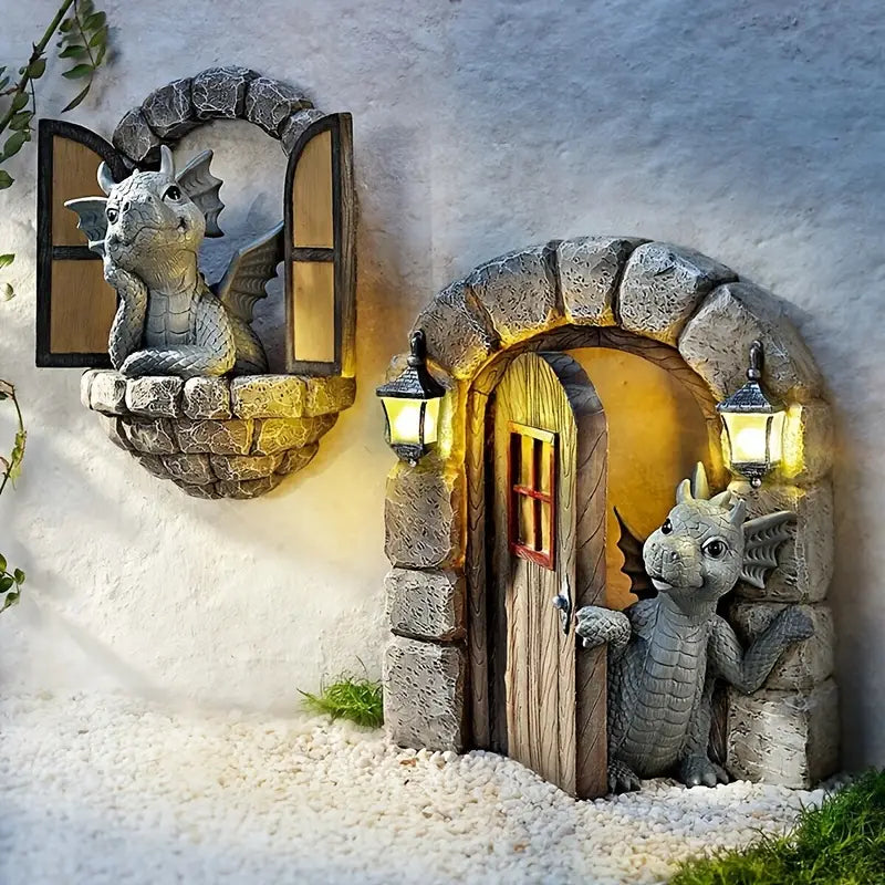 Whimsical Garden Dragon Ornament – Handcrafted Resin Fairy Garden Decor 2