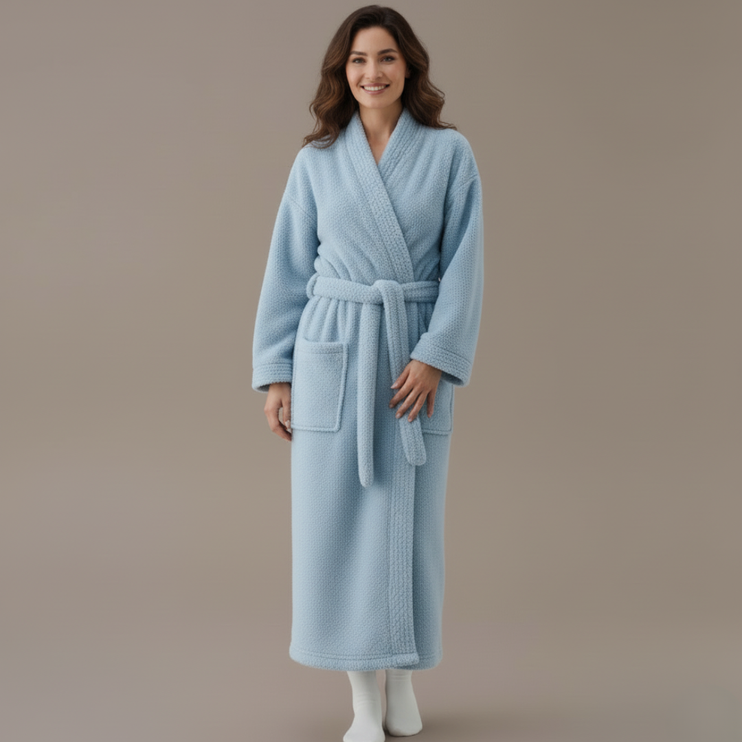 Women’s Plush Fleece Bathrobe Ankle Length Soft Cozy Robe