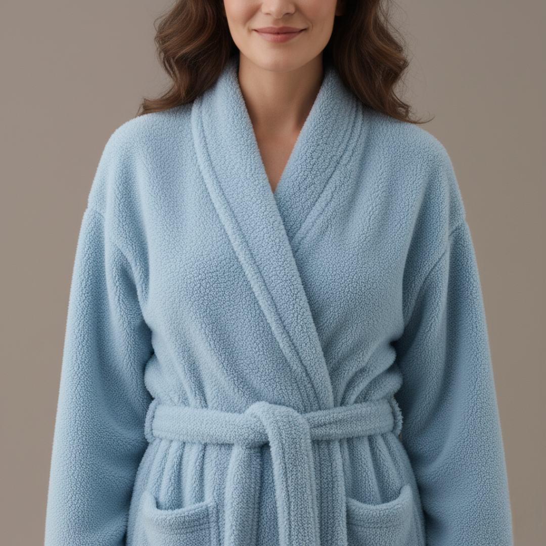 Women’s Plush Fleece Bathrobe Ankle Length Soft Cozy Robe