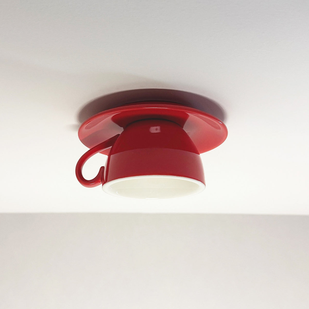 Maintained House Ceramic Teacup Ceiling Light - Red