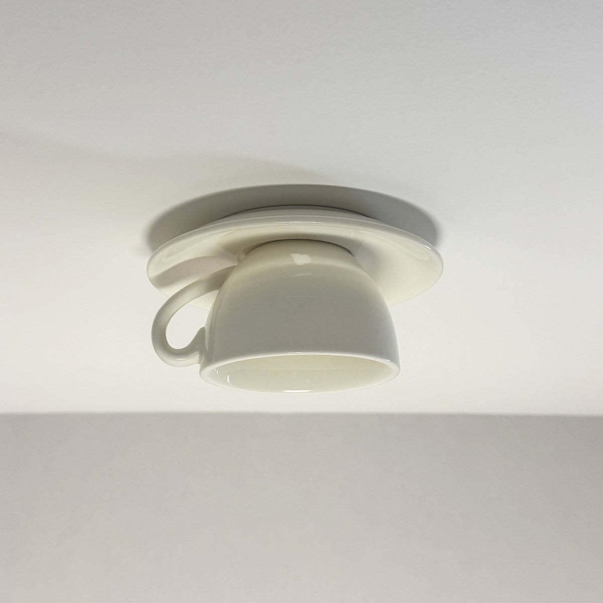 Maintained House Ceramic Teacup Ceiling Light - White