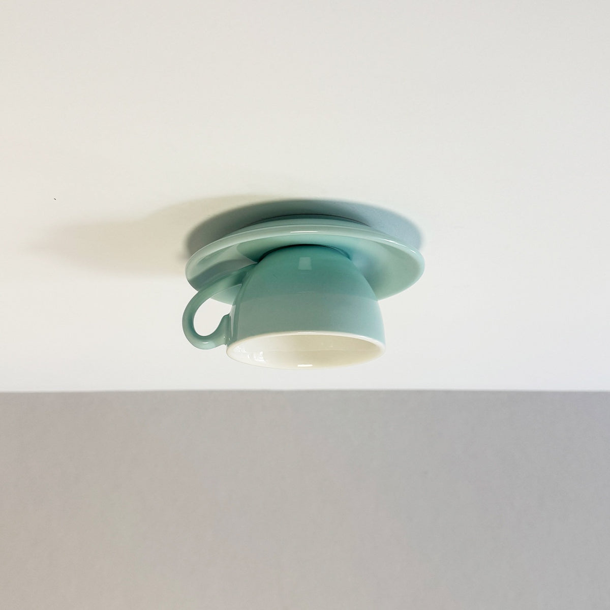 Maintained House Ceramic Teacup Ceiling Light - Mint