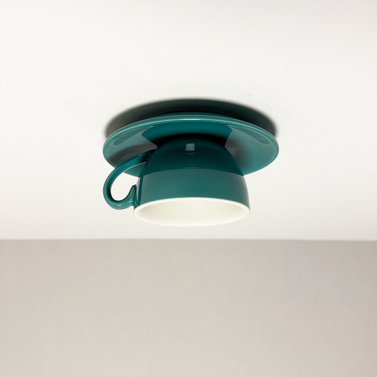 Maintained House Ceramic Teacup Ceiling Light - Teal