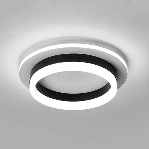 Floating Ring LED Ceiling Light | Acrylic Flush Mount, Round or Square, Black or Gold