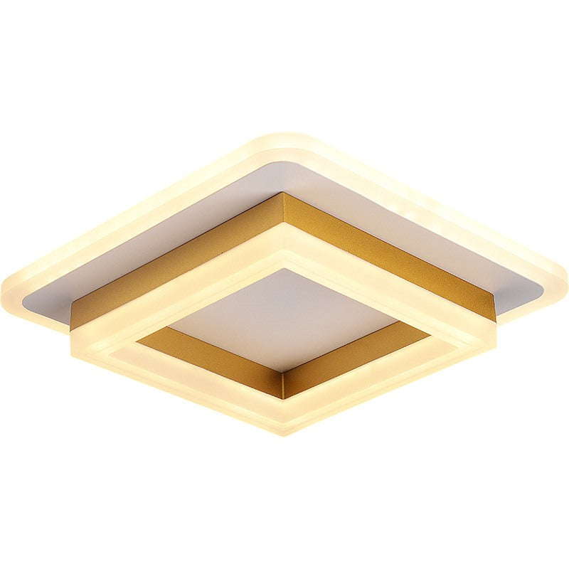 Maintained House Floating Ring LED Ceiling Light - Square, Gold band