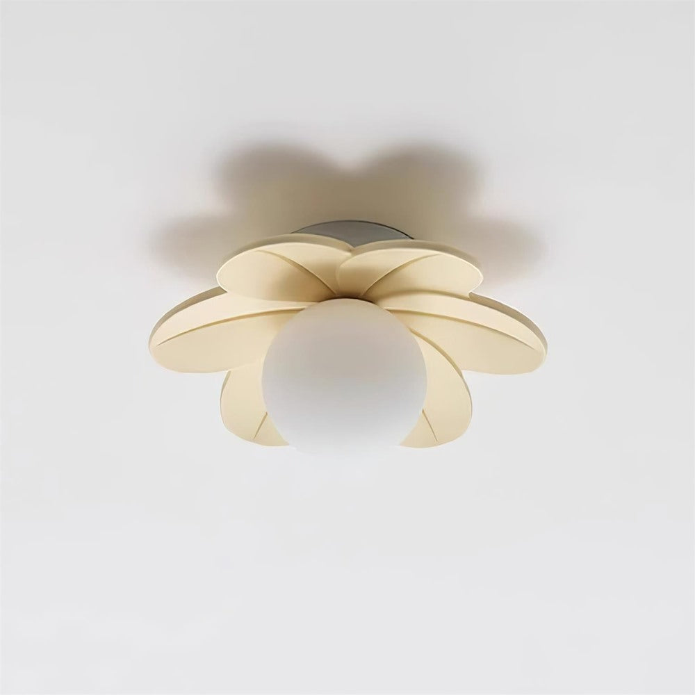 Maintained House Flower Petal Ceiling Light - Cream, side view