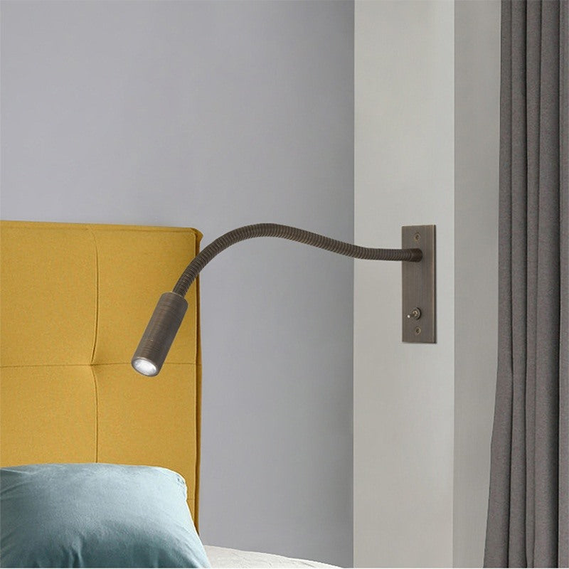 Maintained House Gooseneck LED Reading Wall Light - By a yellow headboard