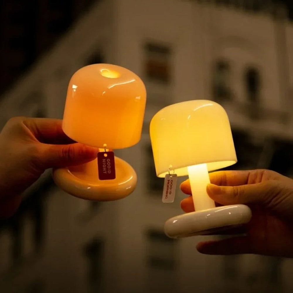 Maintained House Mini Sunset Mushroom Lamp - A pair in hand