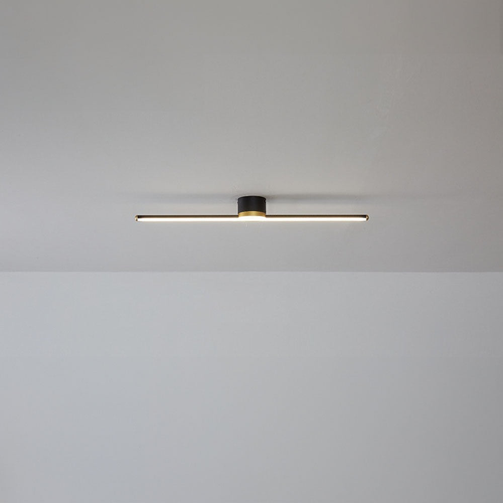 Maintained House Minimalist Linear LED Ceiling Light - Black, lit