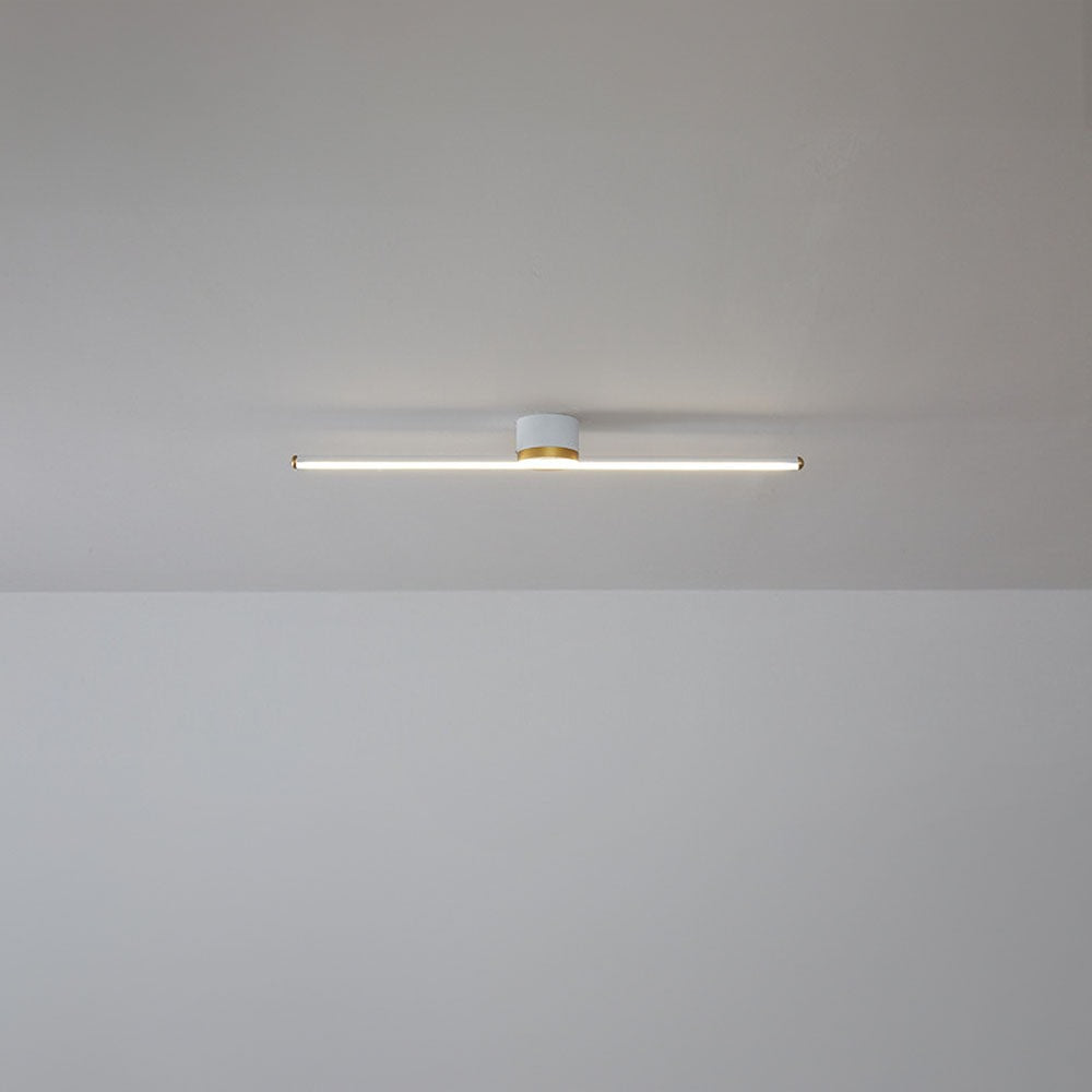 Maintained House Minimalist Linear LED Ceiling Light - White, lit