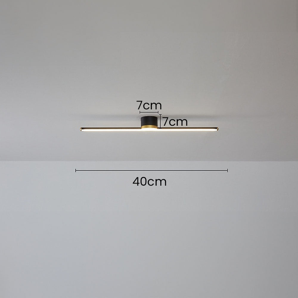 Maintained House Minimalist Linear LED Ceiling Light - Black, dimensions