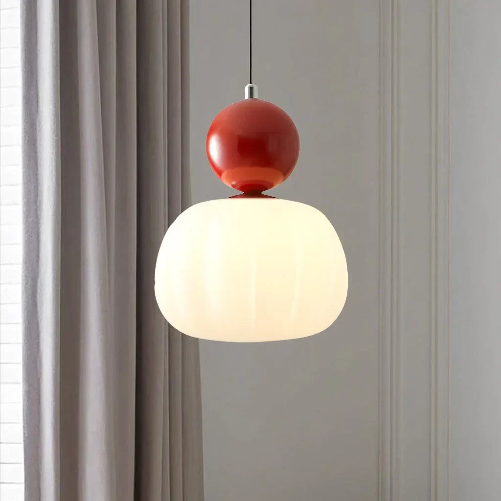 Maintained House Pumpkin Pendant Light - Single Pendant, Cherry Red