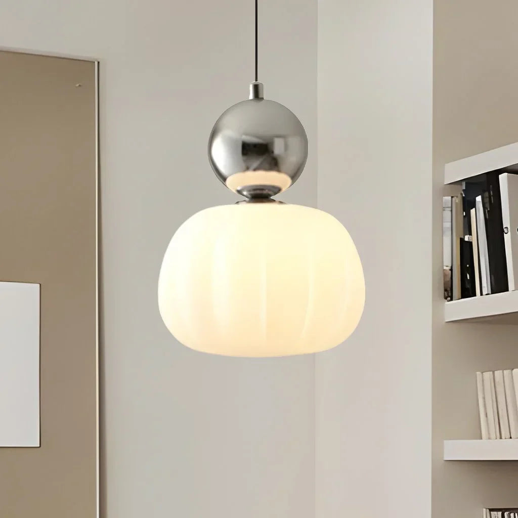 Maintained House Pumpkin Pendant Light - Single Pendant, Chrome