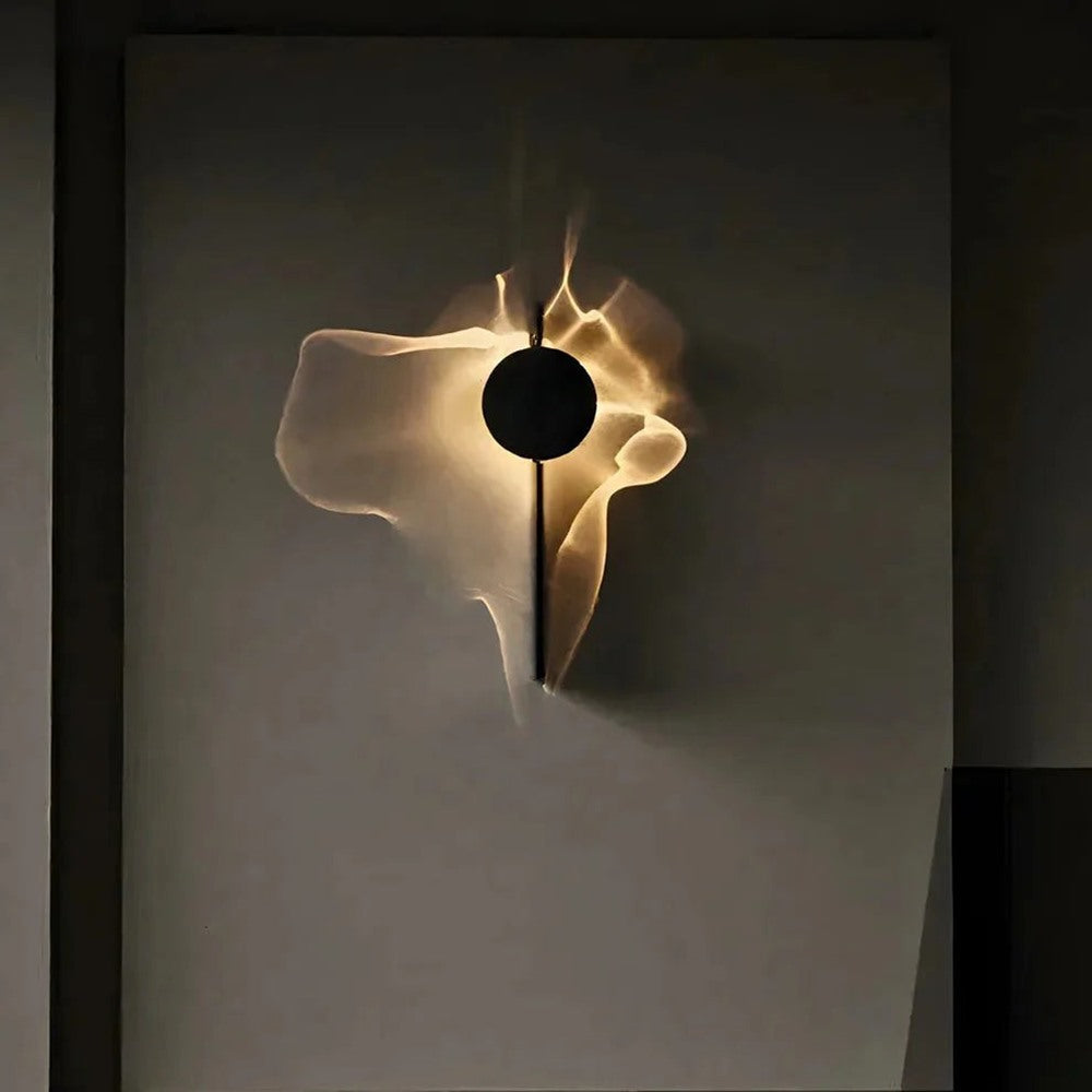 Maintained House Rotating Ripple Light Wall Sconce - Single lamp casting a rippled light pattern on a dark wall