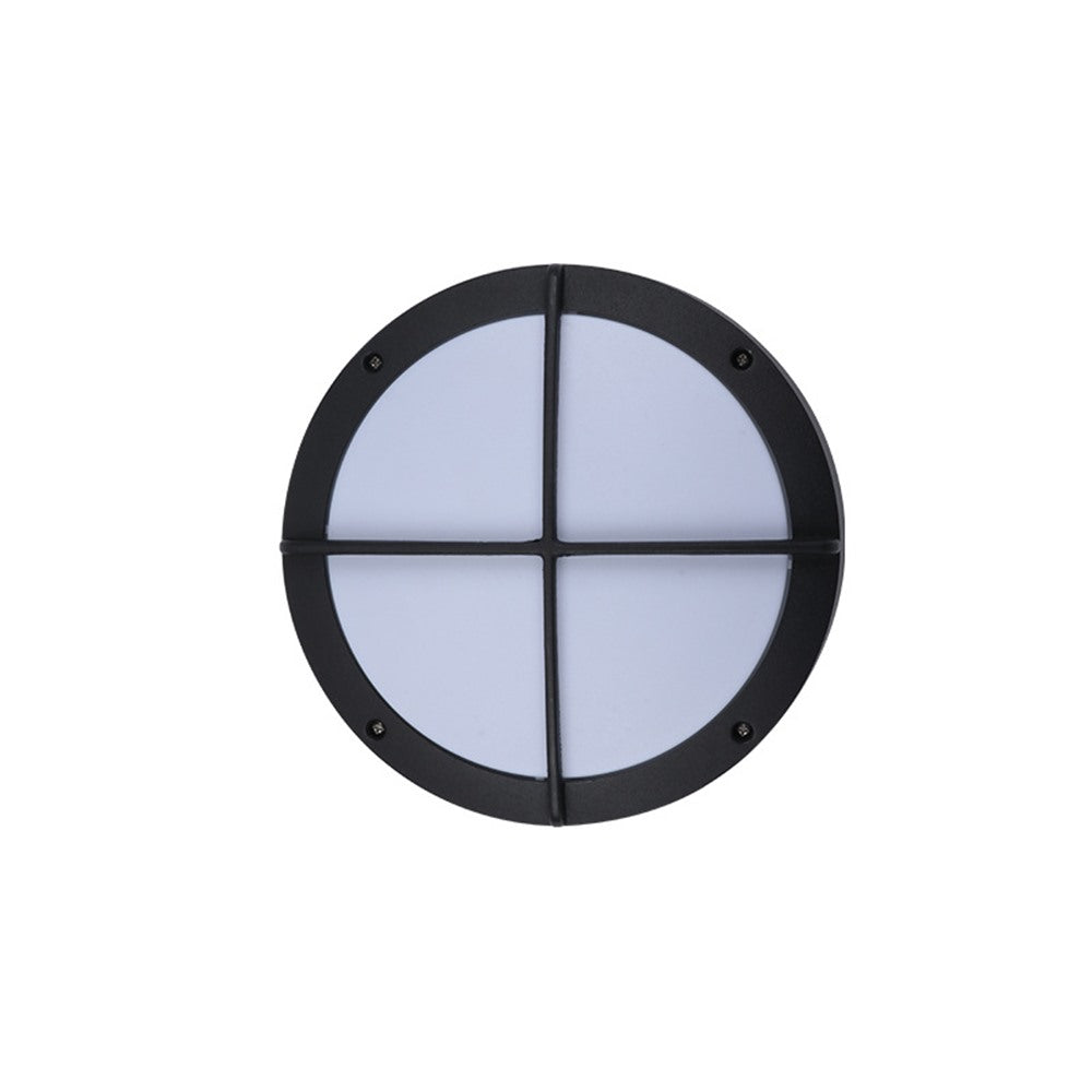 Maintained House Round Outdoor LED Wall Light - Cross