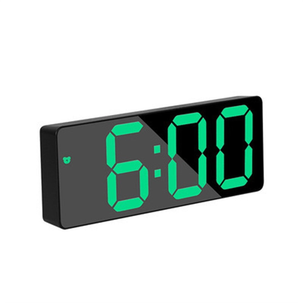 Maintained House Slim LED Temperature Alarm Clock - Black with green digits