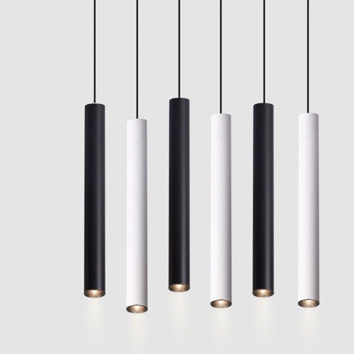 Slim Tube LED Pendant Light | Minimalist Aluminum Cylinder Downlight for Kitchen Island