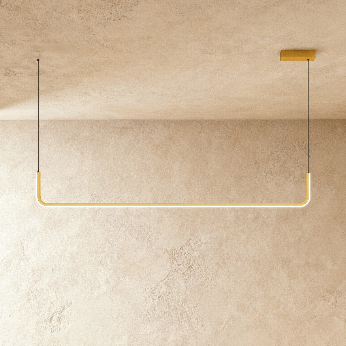 Maintained House U-Line LED Chandelier - Single Bar, Gold