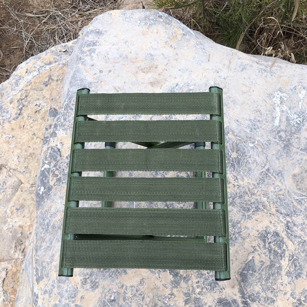 Maintained House Webbing Seat Folding Stool - The webbing seat from above