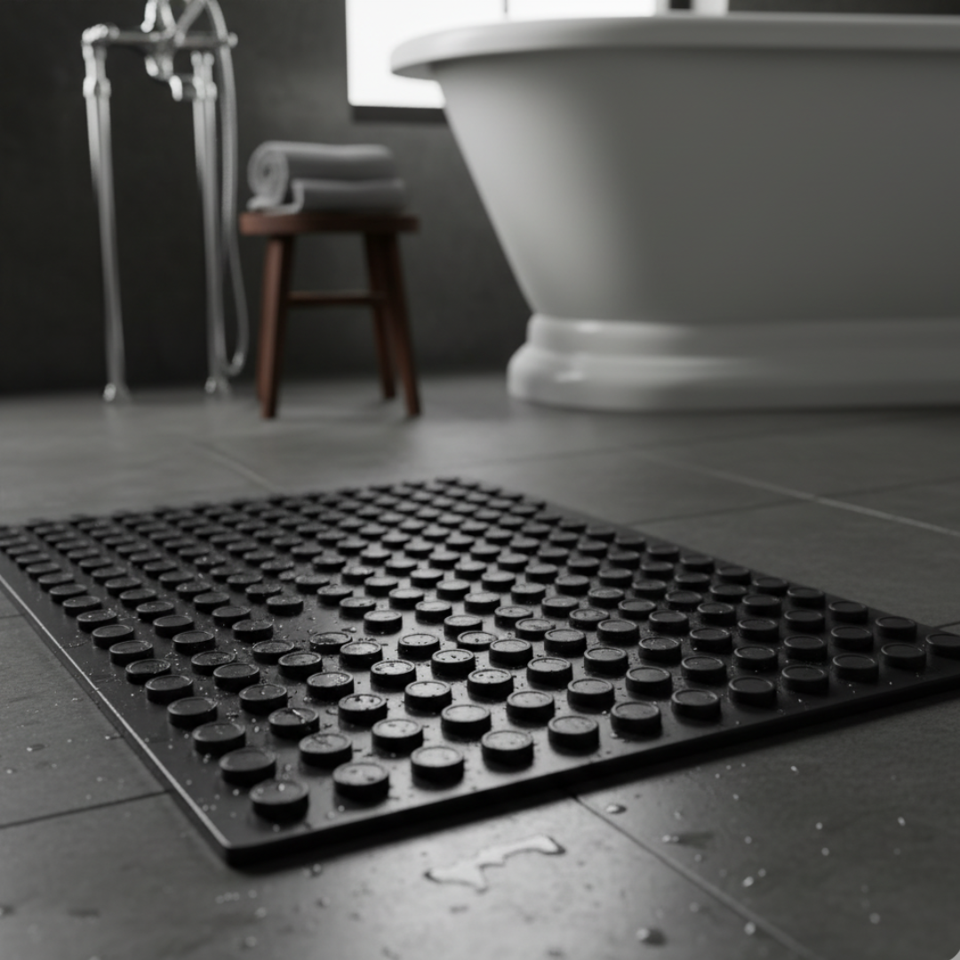 Non-Slip Bathtub Shower Mat with Drain Holes and Suction Cups