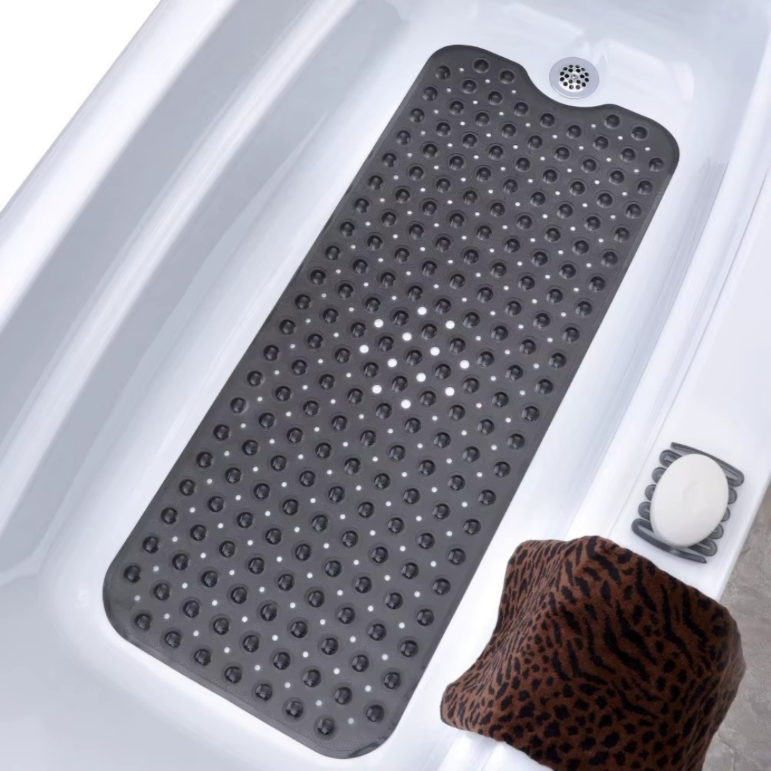 Non-Slip Bathtub Shower Mat with Drain Holes and Suction Cups